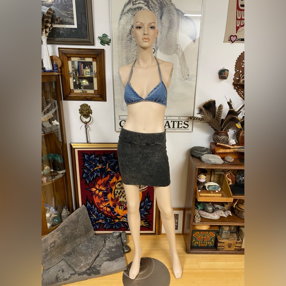 🐦‍⬛ 5/$25 🐦‍⬛ Vintage Blue Denim Halter Top/ Triangle Bikini Top